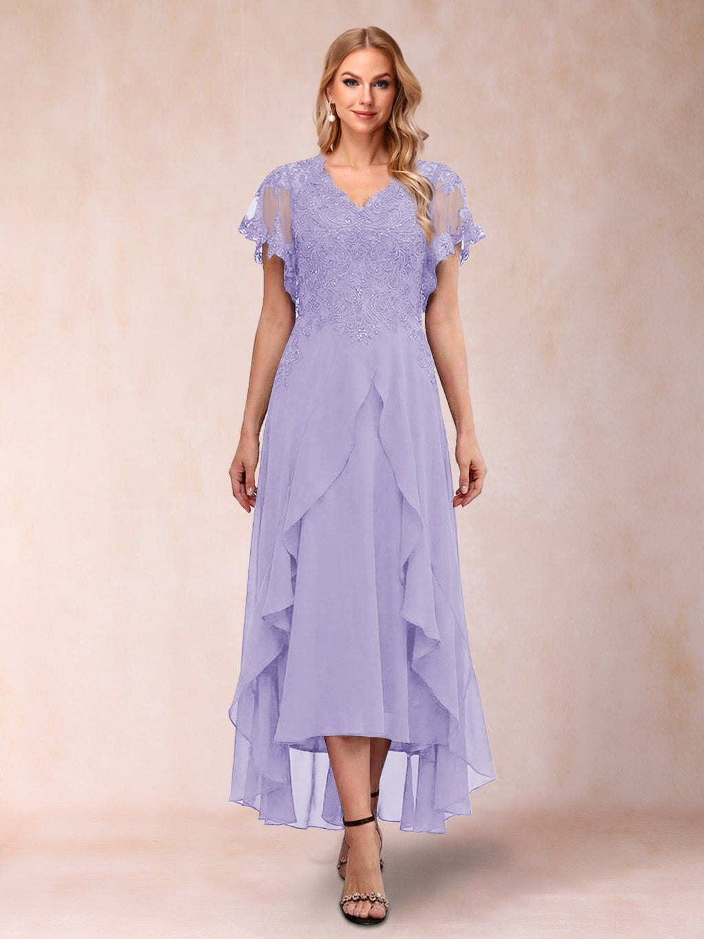 Eleanora Bloom Lilac back view mother of the bride dress