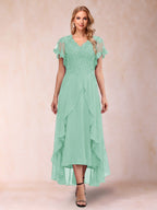 Eleanora Bloom Mint Green front view mother of the bride dress