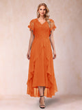 Eleanora Bloom Orange front view mother of the bride dress