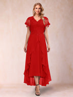 Eleanora Bloom Red front view mother of the bride dress