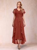 Eleanora Bloom Rust front view mother of the bride dress
