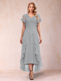Eleanora Bloom Silver front view mother of the bride dress
