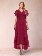 Eleanora Bloom Burgundy side view mother of the bride dress