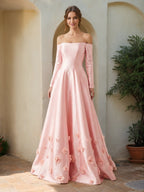 Damarielle Snow Pearl Pink side view prom dress