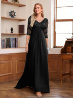 Rina Claire Black front view mother of the bride dress