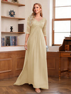 Rina Claire Champagne back view mother of the bride dress