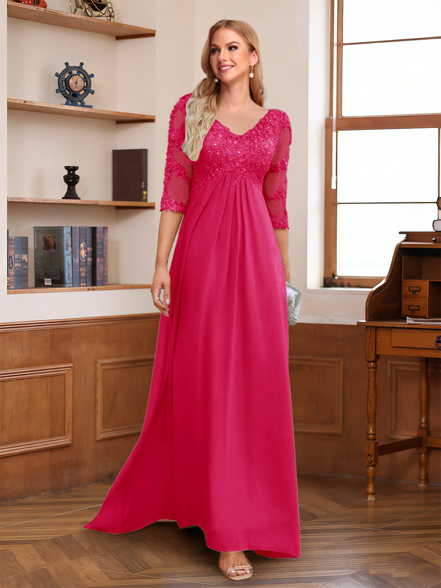 Rina Claire Fuchsia back view mother of the bride dress