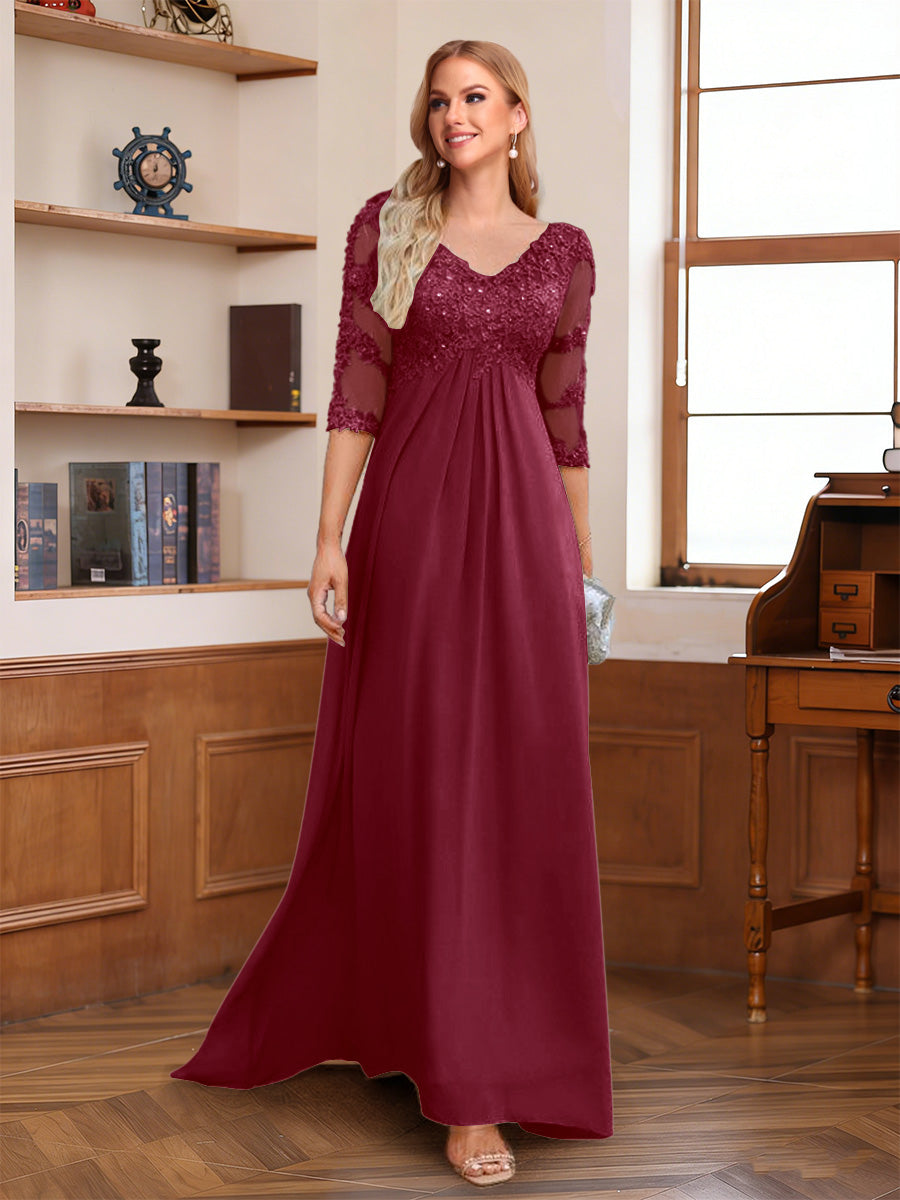 Rina Claire Burgundy back view mother of the bride dress