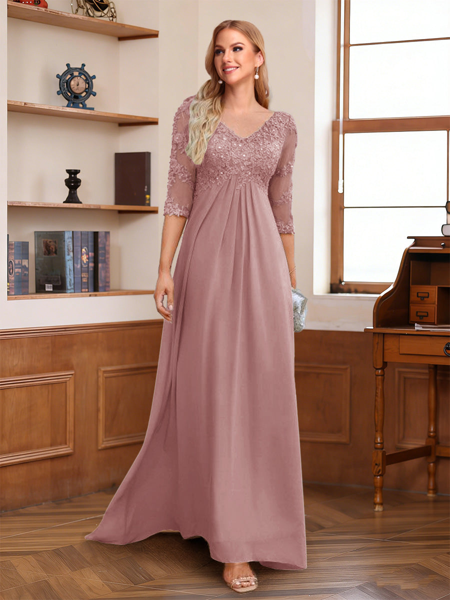 Rina Claire Mauve front view mother of the bride dress