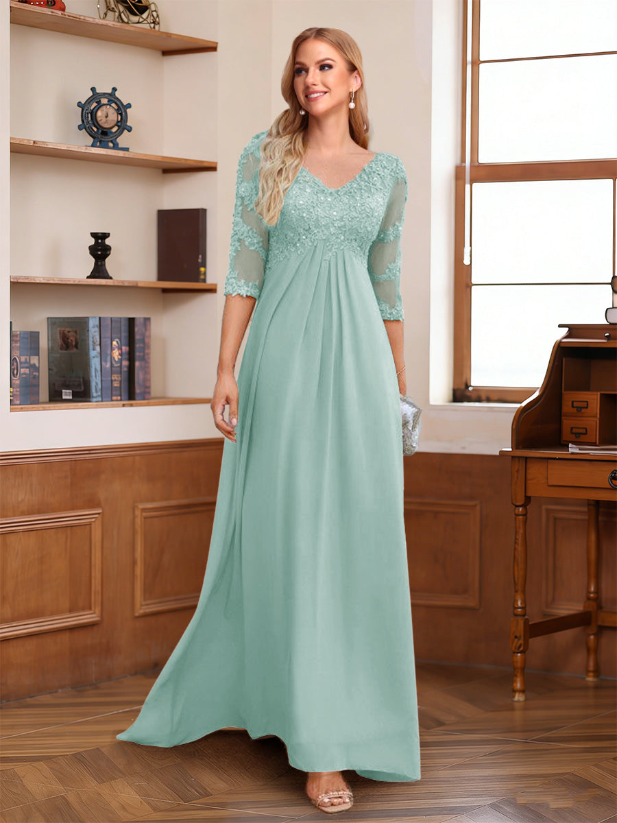 Rina Claire Pool Blue back view mother of the bride dress