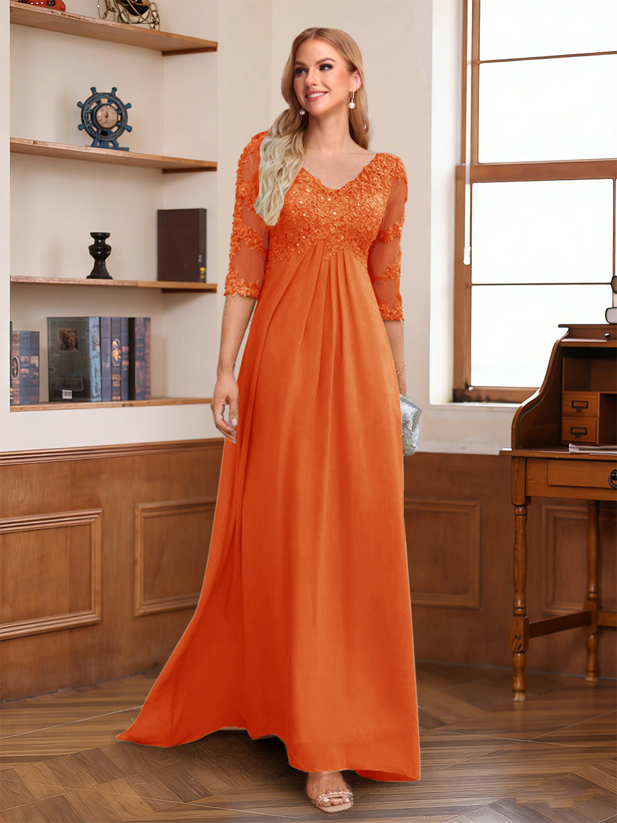Rina Claire Orange front view mother of the bride dress