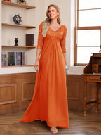 Rina Claire Orange front view mother of the bride dress