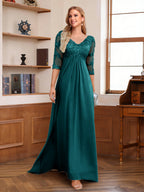 Rina Claire Peacock front view mother of the bride dress