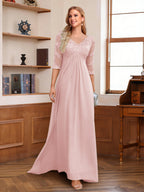 Rina Claire Pearl Pink back view mother of the bride dress