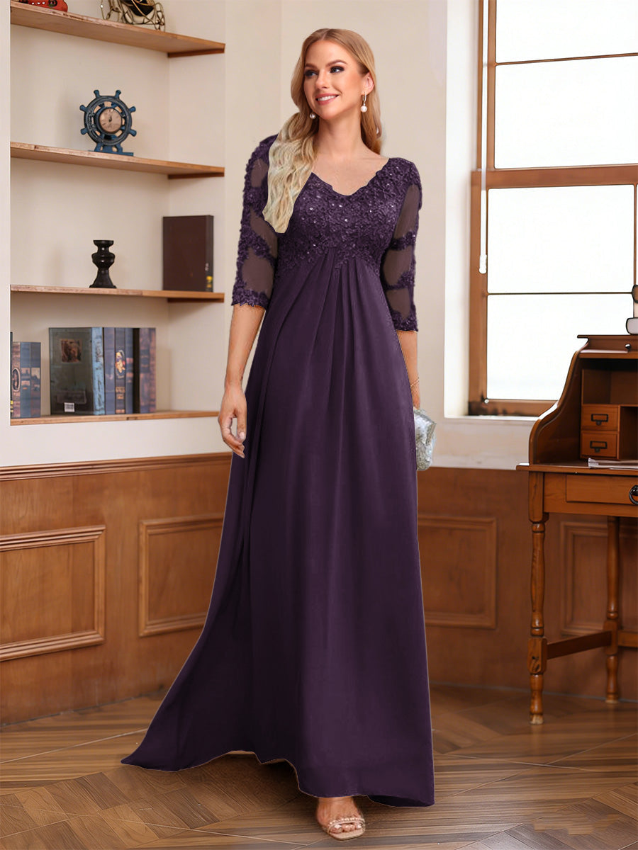 Rina Claire Plum back view mother of the bride dress