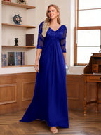 Rina Claire Royal Blue side view mother of the bride dress