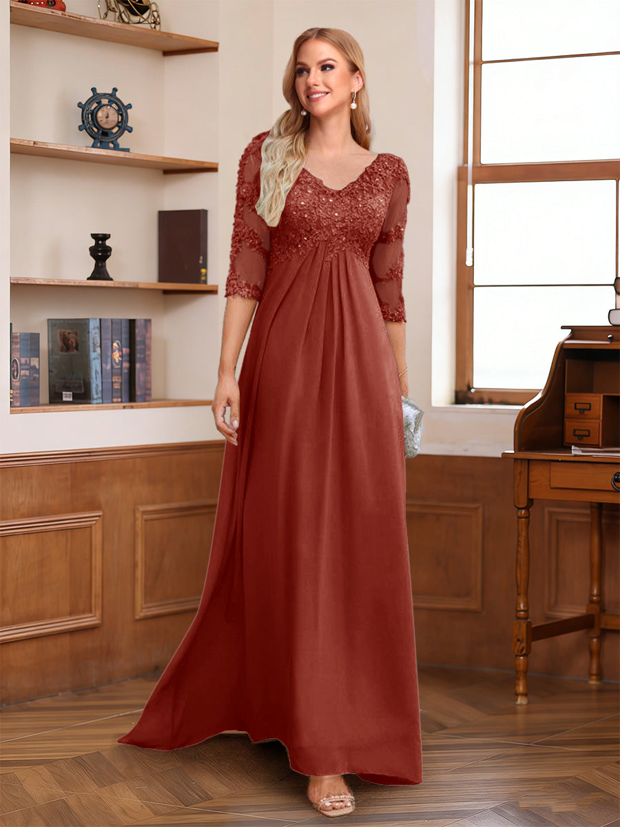 Rina Claire Rust front view mother of the bride dress