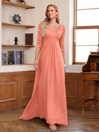 Rina Claire Coral back view mother of the bride dress
