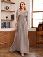 Rina Claire Taupe bodice detail mother of the bride dress