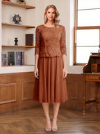Wendy Claire Burnt Orange front view mother of the bride dress