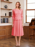 Wendy Claire Coral back view mother of the bride dress