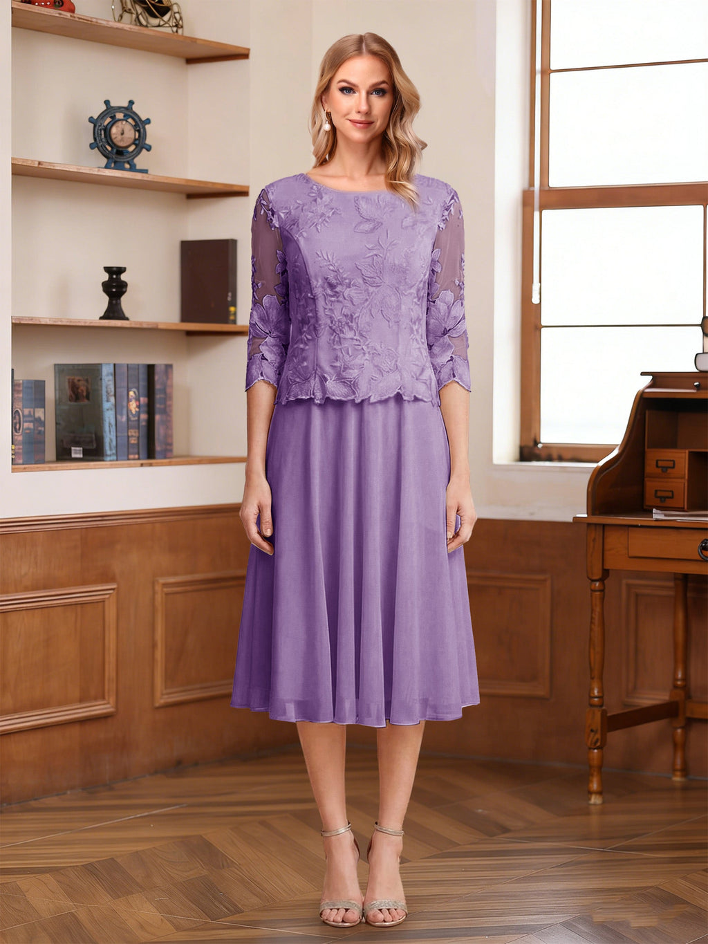 Wendy Claire Wisteria front view mother of the bride dress