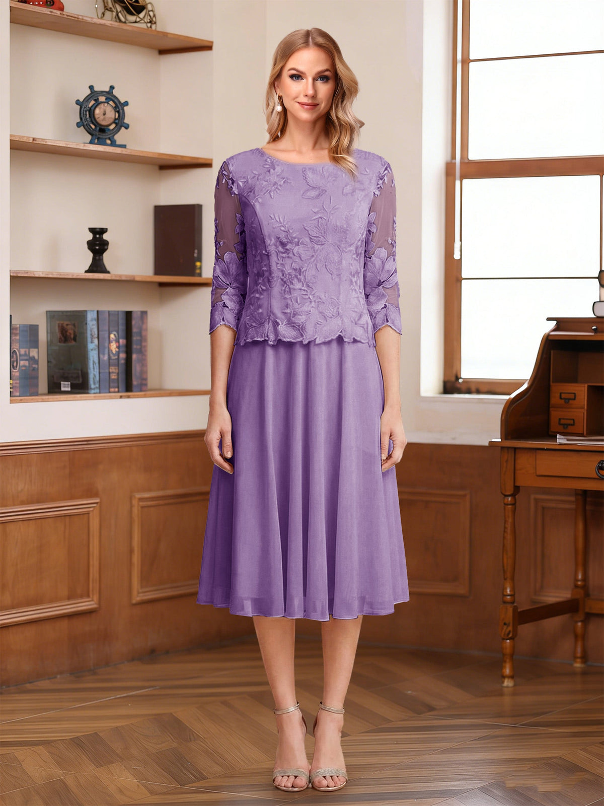 Wendy Claire Wisteria front view mother of the bride dress