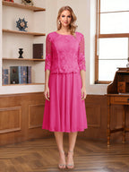 Wendy Claire Hot Pink front view mother of the bride dress