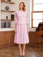 Wendy Claire Rose Pink front view mother of the bride dress