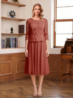 Wendy Claire Rust front view mother of the bride dress