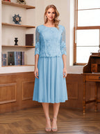 Wendy Claire Sky Blue front view mother of the bride dress