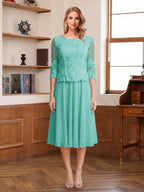 Wendy Claire Pool Blue front view mother of the bride dress