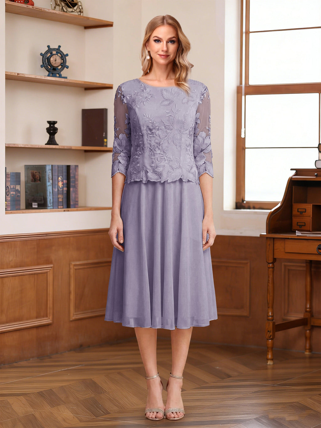 Wendy Claire Wisteria back view mother of the bride dress