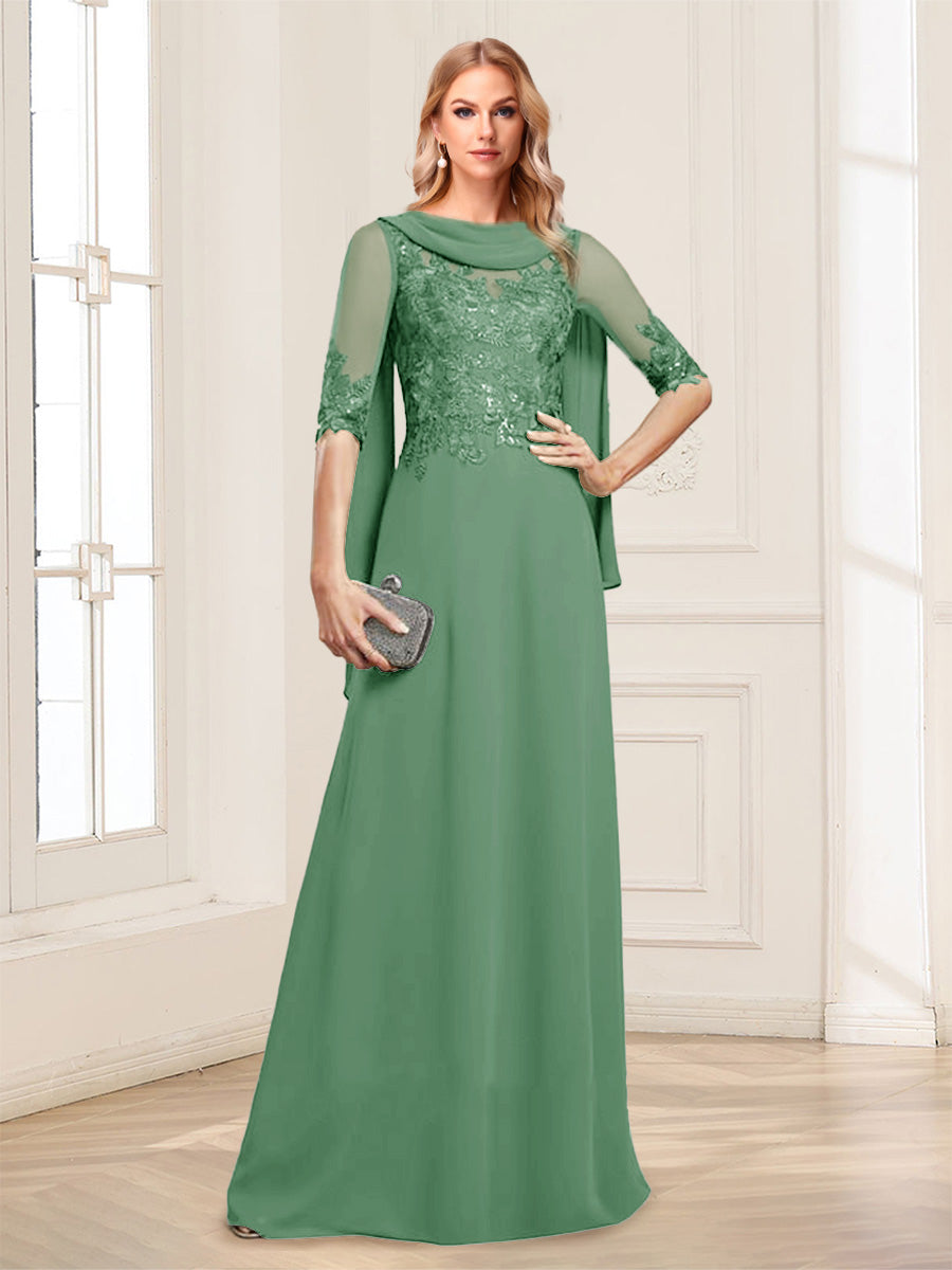 Nora June Eucalyptus front view mother of the bride dress