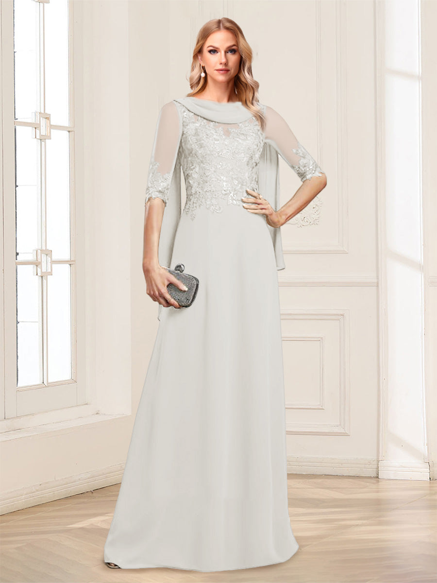 Nora June Ivory back view mother of the bride dress