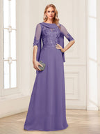 Nora June Lilac front view mother of the bride dress