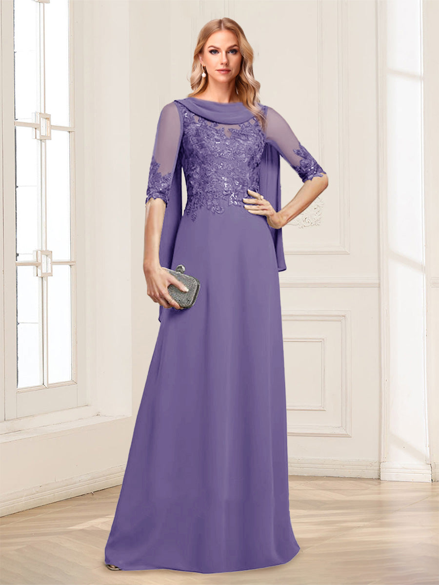 Nora June Lilac front view mother of the bride dress