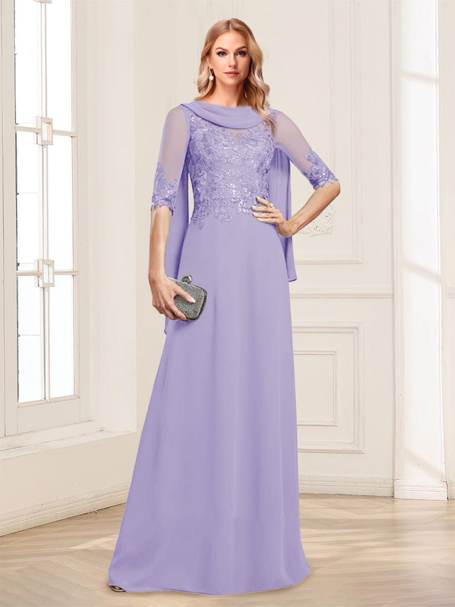 Nora June Lilac back view mother of the bride dress