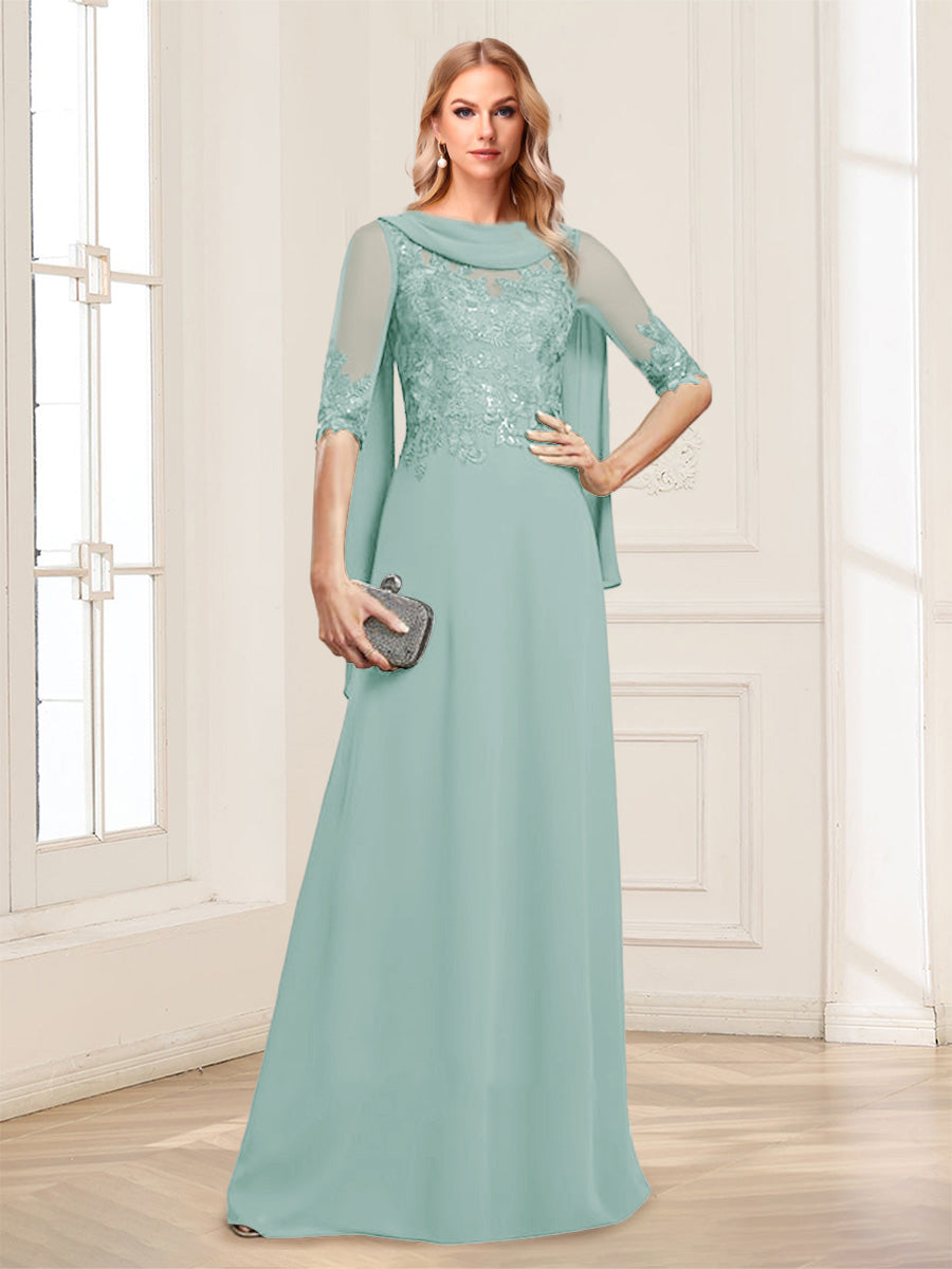 Nora June Pool Blue back view mother of the bride dress