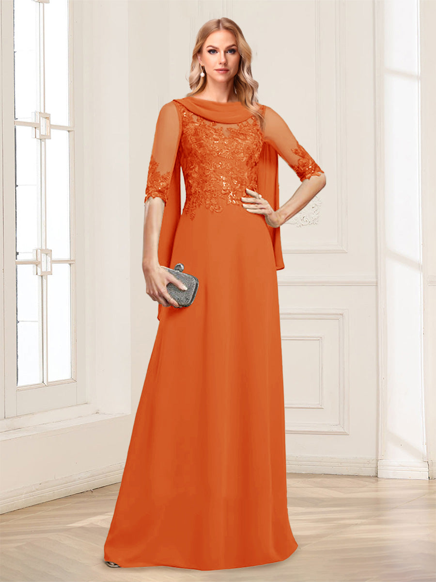 Nora June Orange front view mother of the bride dress