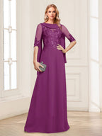 Nora June Orchid front view mother of the bride dress