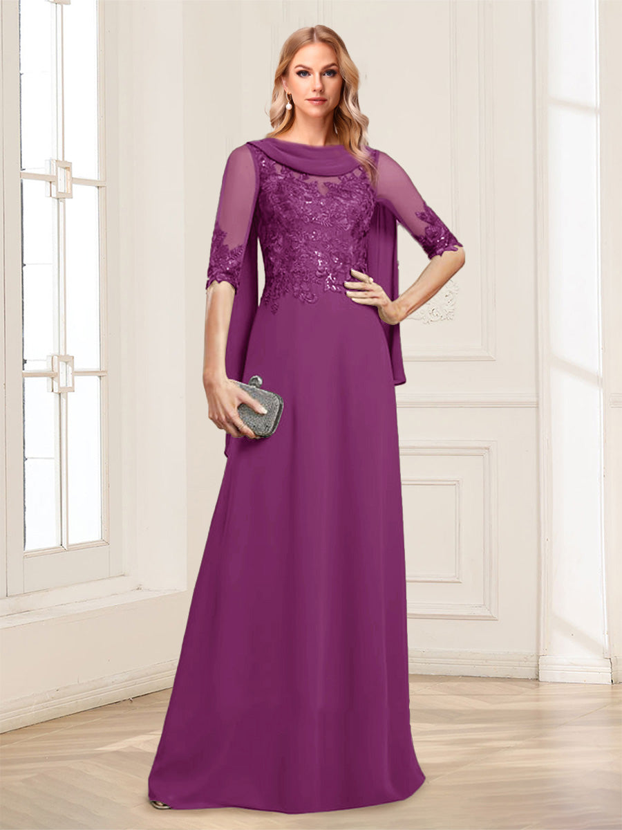 Nora June Orchid front view mother of the bride dress