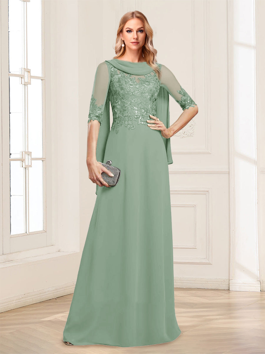 Nora June Sage Green back view mother of the bride dress