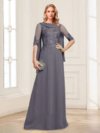 Nora June Steel Grey bodice detail mother of the bride dress