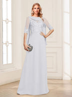 Nora June White front view mother of the bride dress