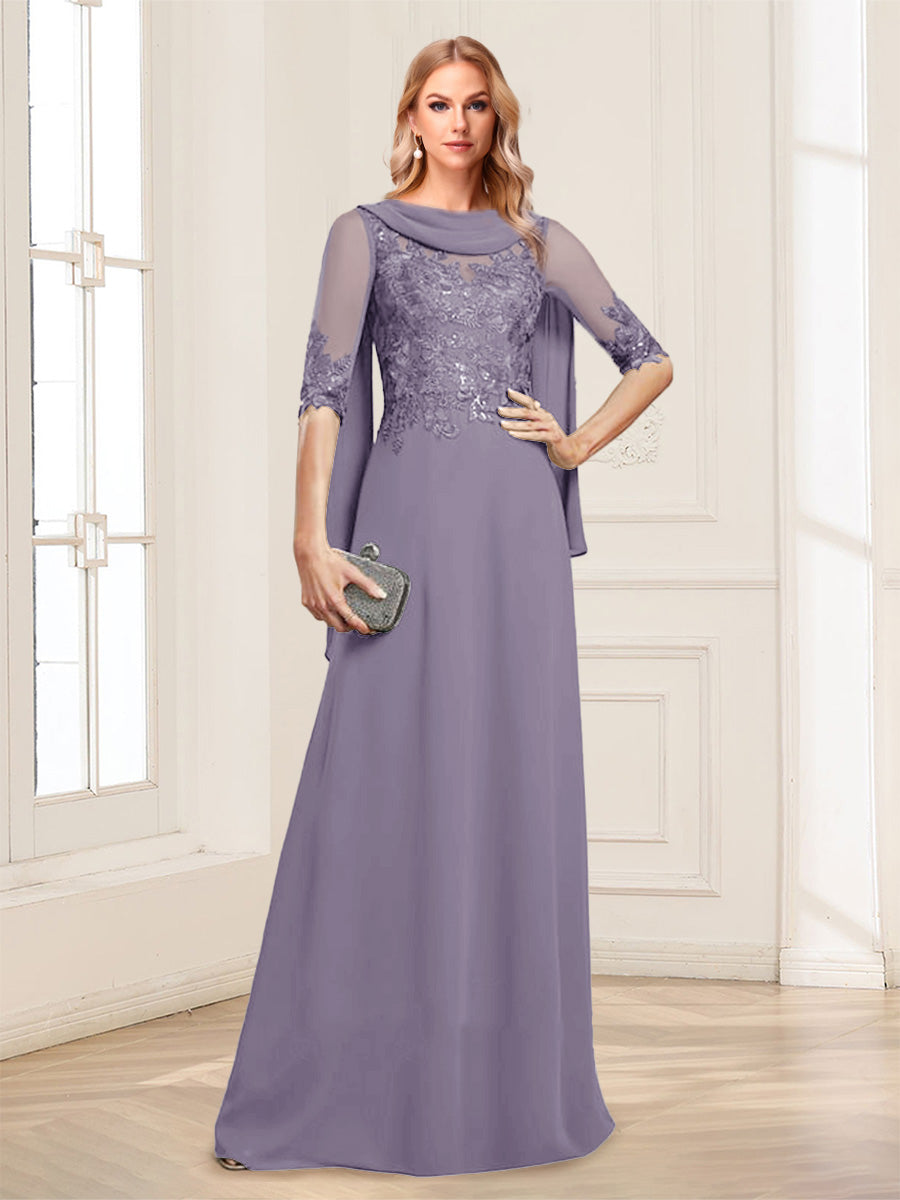 Nora June Wisteria back view mother of the bride dress