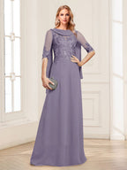Nora June Wisteria back view mother of the bride dress