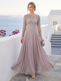 Ophelia Rue Dusty Rose front view mother of the bride dress