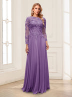 Lorelei wisteria front view mother of the bride dress