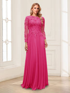 Ophelia Rue Hot Pink front view mother of the bride dress